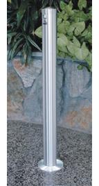 SMOKERS POST SURFACE MOUNT THICK GAUGE WITH SATIN ALUMINUM FINISH